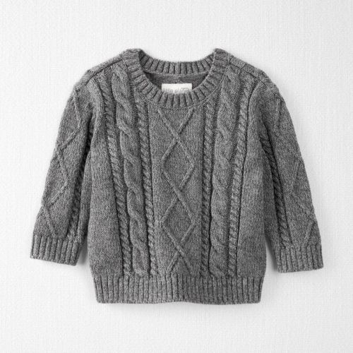 Grey Baby Organic Cotton Cable Knit Sweater | Carter’s Oshkosh Canada