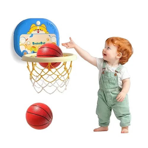 Toddler Baby Mini Basketball Hoop Indoor for Kids Boys Bedroom,Toddlers Boy Toys 3 4 5 6 Years Old,Birthday for 3 4 5 6 Year Old Boys (Small-No Score)