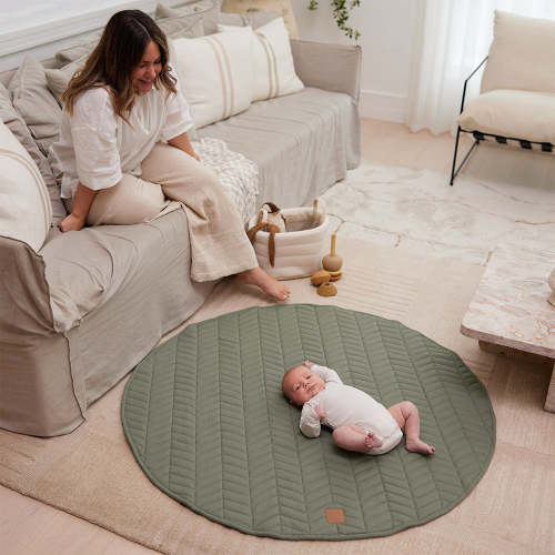 Sage Linen Baby Play Mat | The Muse Edition
