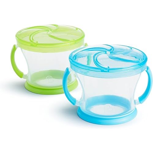 Munchkin® Snack Catcher® Toddler Snack Cups, 2 Pack, Blue/Green