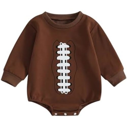 Baby Football Outfit Toddler Boy Girl Game Day Onesie Bubble Sweatshirt Romper Infant Fall Winter Clothes