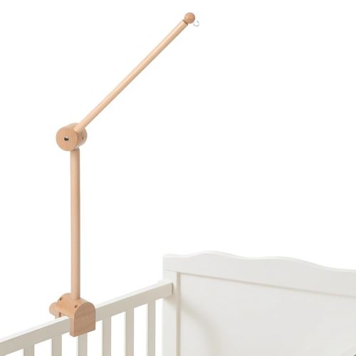 Baby Crib Mobile Arm, Nicemer Wooden Mobile Arm for Crib 31 inches, 3D 360° Adjustable, Mobile Hanger for Crib Baby Boy Girl Nursery Decor