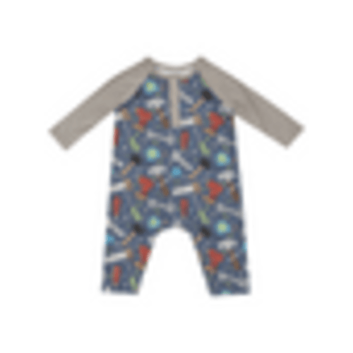 Raglan Henley Romper, Happy Toolbox – SpearmintLOVE
