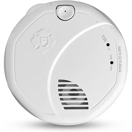 First Alert Combination Smoke & Carbon Monoxide Alarm, Battery Operated Detector with Test & Silence Button, SMCO100, 1-Pack,White