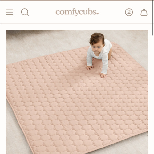 Play Mat with Non-Slip Bottom in Blush – Comfy Cubs