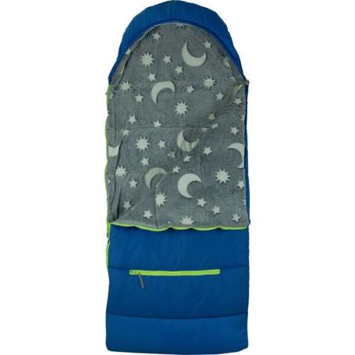Little Kid's Sleep-N-Pack Sleepbag, Surfer Blue And Glow In The Dark Moon Stars - Mimish Backyard & Park | Maisonette