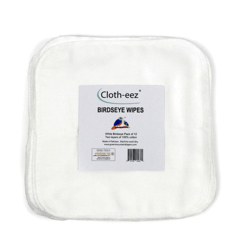 Cloth-eez Birdseye Wipes - Classic White