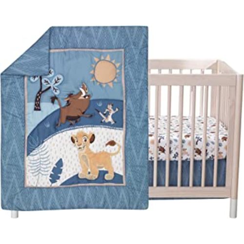 Lambs & Ivy Lion King Adventure 3Piece Baby Crib Bedding Set, Blue