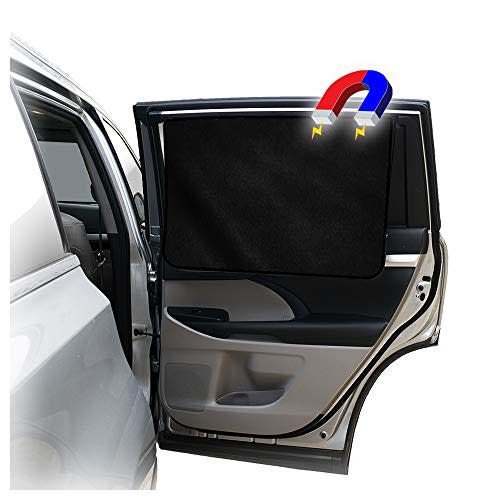 ggomaART Car Side Window Sun Shade - Universal Reversible Magnetic Curtain for Baby and Kids with Sun Protection Block Damage from Direct Bright Sunlight, and Heat - 1 Piece of Solid Black