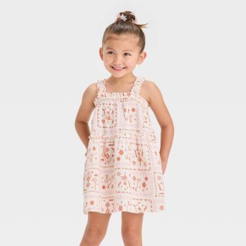 Toddler Girls' Bandana Printed Tank Gauze Dress - Cat & Jack™ Off-White 2T