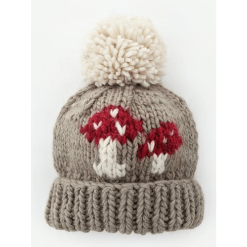 Mushroom Knit Pom Hat