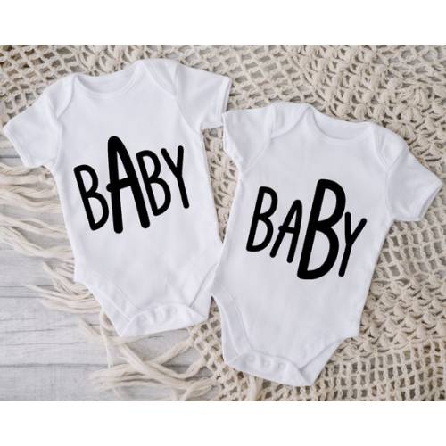 Baby A Baby B Onesie®, Twin Outfits, Twins Onesie®, IVF Baby, Twins Baby Gift, Twins Baby Shower, Funny Onesie®, Funny Twin, Announcement - Etsy