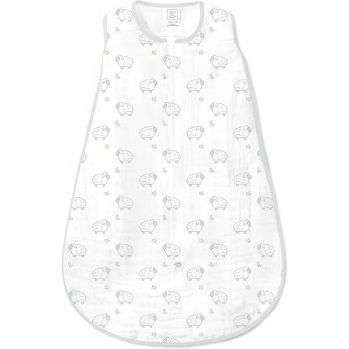 SwaddleDesigns Muslin zzZipMe Sleeping Sack, for Baby Boy and Girl, Wearable Blanket with 2-Way Zipper