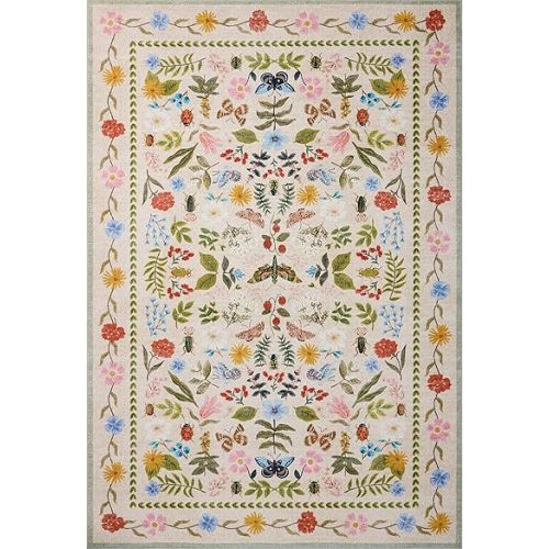 Loloi Rifle Paper Co. Canopy Collection CNP-04 Cream/Multi 7'-6" x 9'-6" Area Rug