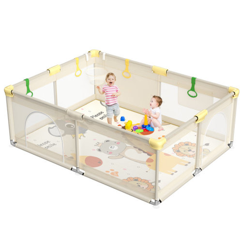 Angel Queen 71" x 59" Large Baby Playpen with Mat, Sturdy Safety Play Yard Activity Center Playard For Babies And Toddlers & Reviews | Wayfair