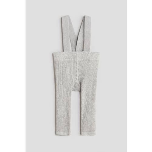 RIB-KNIT LEGGINGS WITH SUSPENDERS