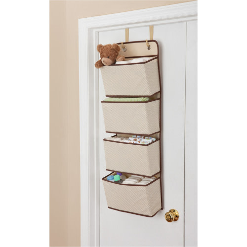 Delta Children 4-Pocket Hanging Wall Organizer, Beige