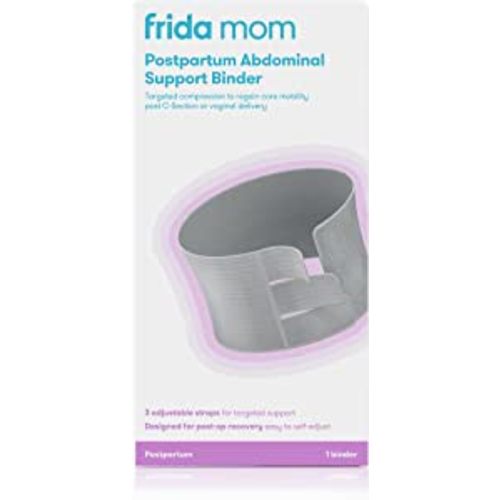 Frida Mom Postpartum Abdominal Support Binder | Natural Delivery & C-Section Recovery | 9" High Adjustable Compression Wrap