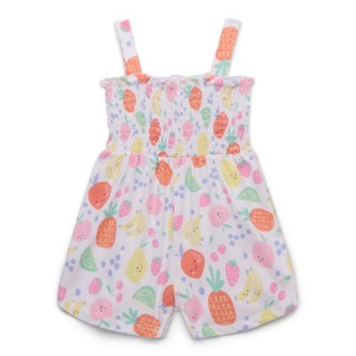 Garanimals Baby Girls Print Smocked Romper, Sizes 0M-24M