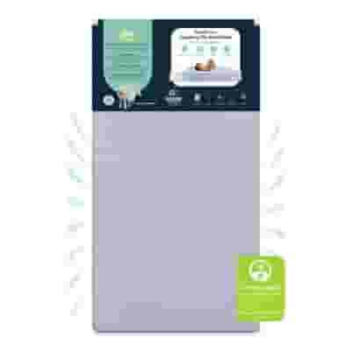 Serta SleepTrue Sparkling Sky Breathable Baby Bed Crib Mattress and Toddler Mattress with Removable/Machine Washable Cover - GREENGUARD Gold – Waterproof - Sustainably Sourced Core Fiber Core, Blue