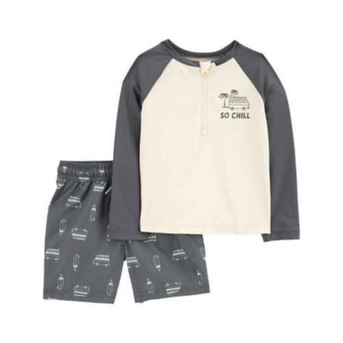 Carter’s Child of Mine Toddler Boy 2-Piece Rash Guard Set, Sizes 0/3M-5T