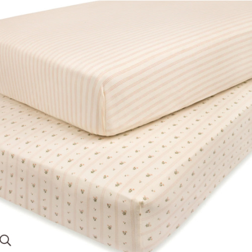 Linear Floral Crib Sheet Set Crib Sheet Set – Ely's & Co.
