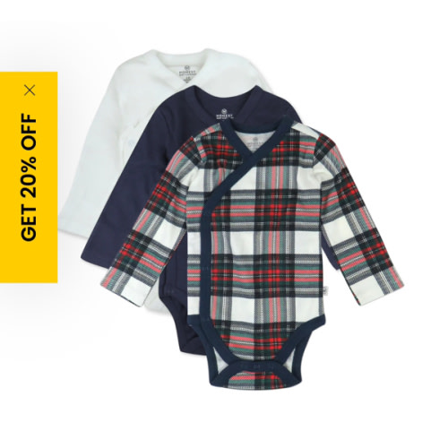 3-Pack Organic Cotton Long Sleeve Side-Snap Bodysuits | Honest Baby Clothing