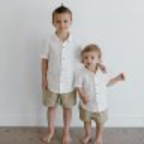 Baby Boy Little Planet by Carter's Organic Cotton Cotton Button-Front Shirt and Linen Shorts Set