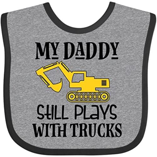 inktastic Construction Daddy Still Plays with Trucks Baby Bib