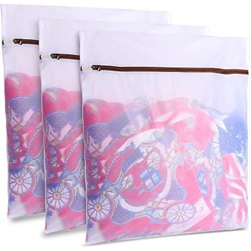GOGOODA 3 PCS Extra Large Delicates Bag for Washing Mesh Wash Bags for Travel, Laundry, Hosiery, Blouse, Blanket 24×24inch