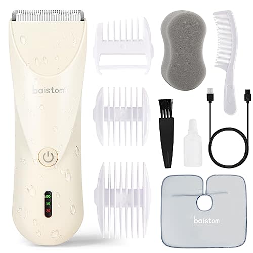 Baistom Baby Hair Clippers, Quiet Hair Trimmer for Kids, Waterproof Rechargeable Cordless Baby Hair Cutting Kit for Infant and Toddler (Cream White)