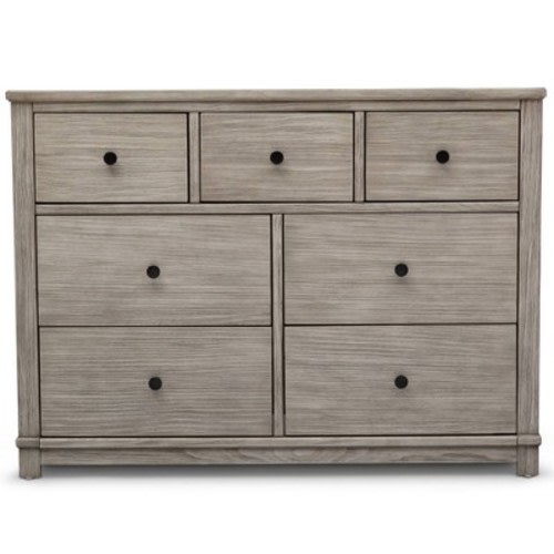 Simmons Kids' Monterey 7 Drawer Dresser with Interlocking Drawers, Color: Rustic White