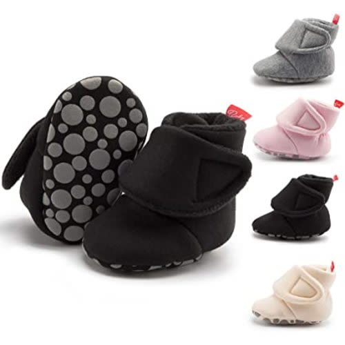Meckior Newborn Infant Baby Girls Boys Warm Fleece Winter Booties First Walkers Slippers Shoes