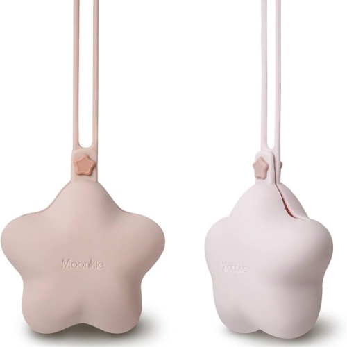 Moonkie Silicone Pacifier Holder Case, 2 Pack