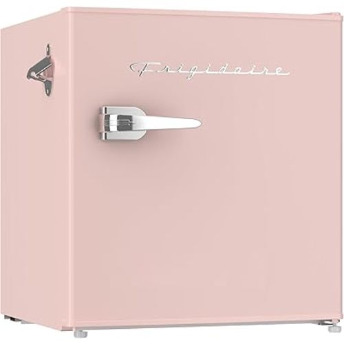Frigidaire Coral EFR176- AMZ EFR176 Retro Mini Refrigerator-Energy Saving-Adjustable Thermostat Control-Side Mounted Bottle Opener-Ideal for for Dorm, Office, RV, Garage, Apartment 1.6 Cubic Feet