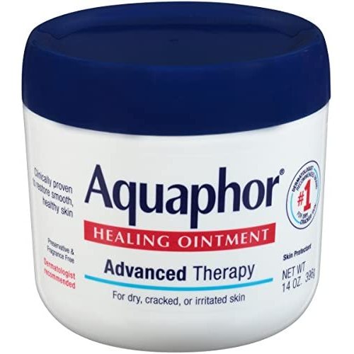 Aquaphor Healing Ointment Moisturizing Skin Protectant for Dry Cracked Hands Heels and Elbows Use After Hand Washing Oz Jar, bA, Fragrance Free, 14 Ounce