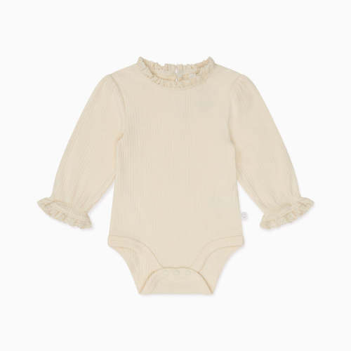Frilled Ribbed Bodysuit Cream / Newborn