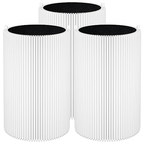 3 Pack Blue Pure 411 Filter Replacement for Blueair Blue Pure 411 Genuine, 411+, 411 Auto and MINI Air Purifier, H13 True HEPA Filter, Particle and Activated Carbon by Funmit