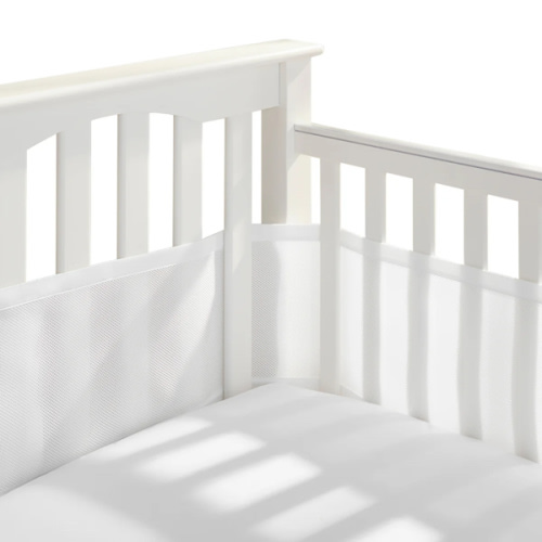 HALO Breathable Mesh Crib Liner for Full Sized Crib in White