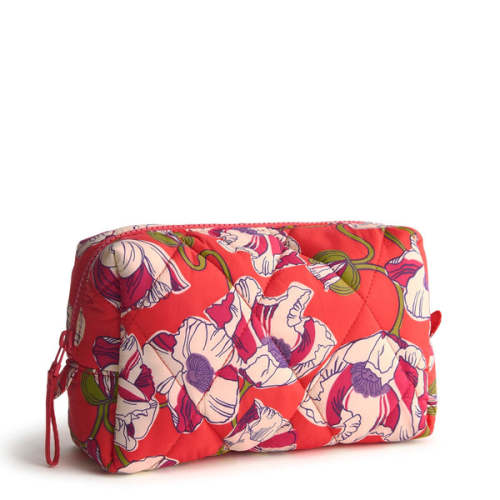 Medium Cosmetic Bag - Swirling Poppies