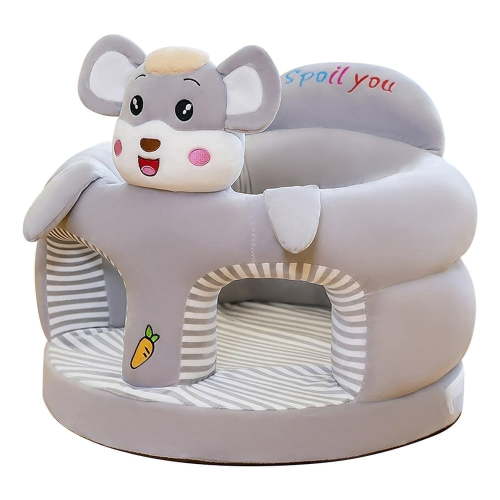 SDOTXA Cute Cartoon Animal Baby Learn to Sit Chair Cover Only, No Filler Included, Soft Plush Floor Lounger Seat for Toddler Boys Girls, Mouse