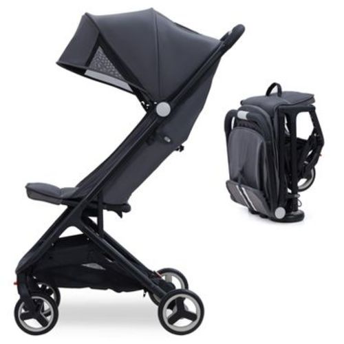 Lightweight Stroller, Compact One-Hand Fold Travel Stroller, Airplane Friendly, Reclining Seat & Canopy, Portable for Travel, Black