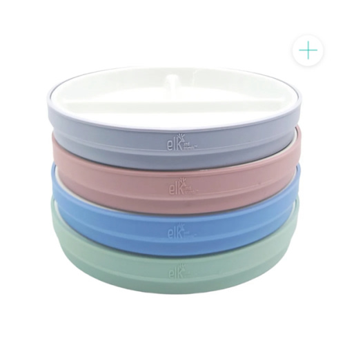 6.7"/16cm Porcelain White Divided Plates with Silicone Sleeves