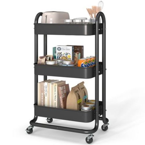 SUGIFT 3-Tier Rolling Utility Cart with Lockable Wheels