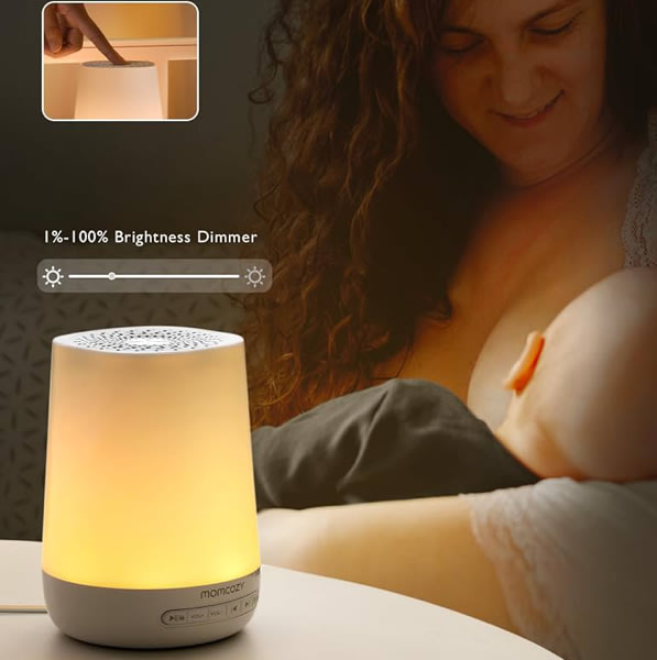 Baby Sound Machine, Momcozy White Noise Machine for Baby Sleeping with Night Light, Toddler Sleep Trainer 34 Soothing Sleep Sounds, Timer, App Remote Control, Personal Sleep Routine Alarm Clock(Blue)