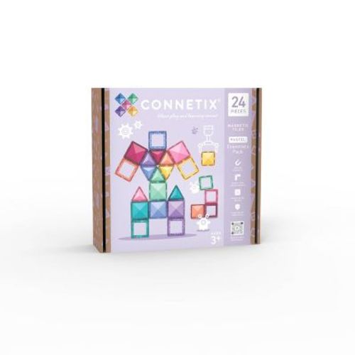CONNETIX Magnetic Tiles Pastel Essentials Pack Building Blocks 24pc
