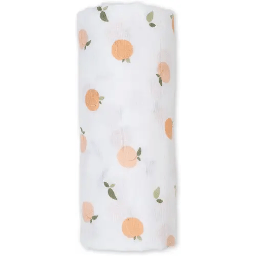 lulujo Baby Swaddle Blanket Unisex Softest 100% Cotton Muslin Swaddle Blanket Neutral Receiving Blanket for Girls & Boys| 40in x 40in| Baby Gift| Peaches
