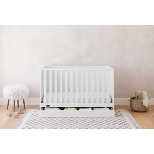 Graco Theo 3-in-1 Convertible Baby Crib with Drawer, White