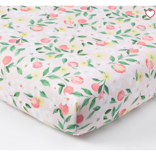 Paisley Peach Organic Crib Fitted Sheet | Pottery Barn Kids