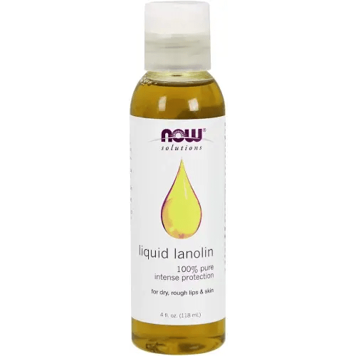 NOW Solutions, Liquid Lanolin Pure, Intense Protection, Formulated for Dry Rough Lips and Skin, 4-Ounce